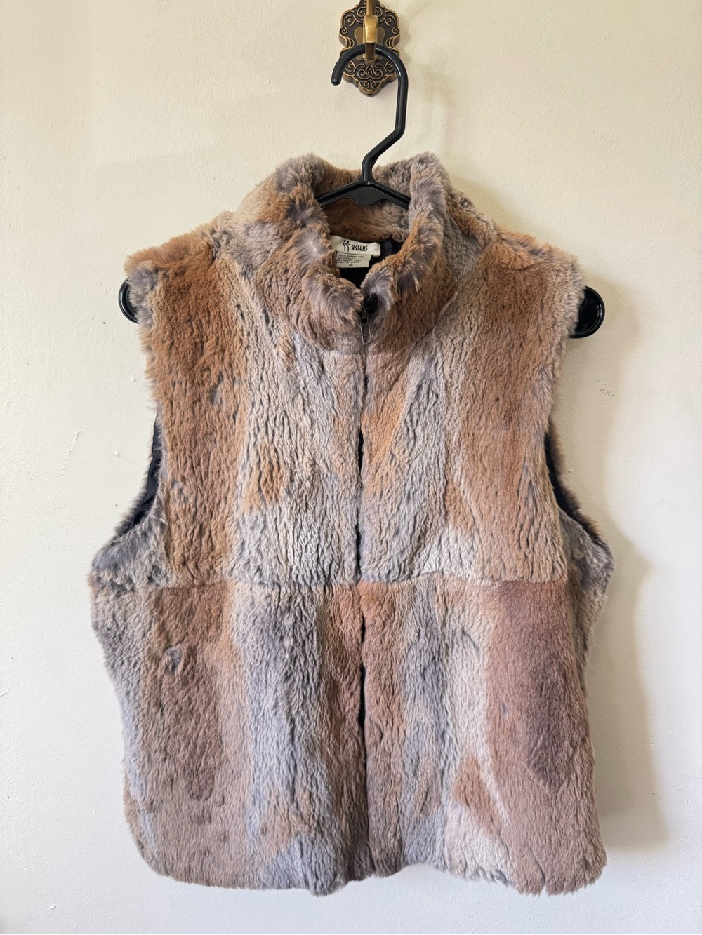 Genuine Rabbit Fur Vest Size Medium